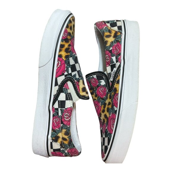 Vans Leopard/Floral Print Slip-on Unisex Skateboarding Sneakers Size M5/W6.5 - Picture 5 of 13